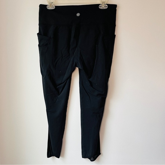 Athleta BLACK Mesh Side Panel Capri Leggings - Picture 8 of 9